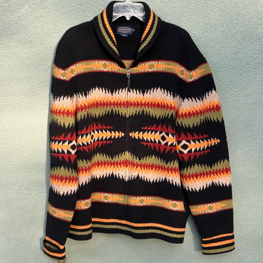 Pendleton Tye River Lambswool Full Zip Cardigan S… - image 3